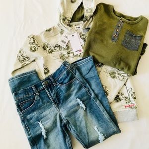 BOYS HUDSON JEANS MOTORCYCLE 3 PIECE SET SZ 6